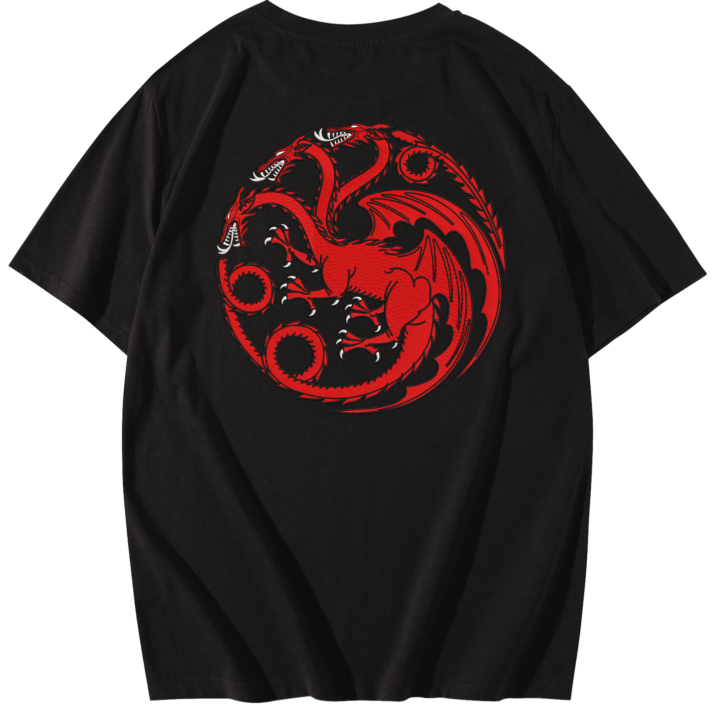 Fire And Blood Embroidered Oversize T-Shirt