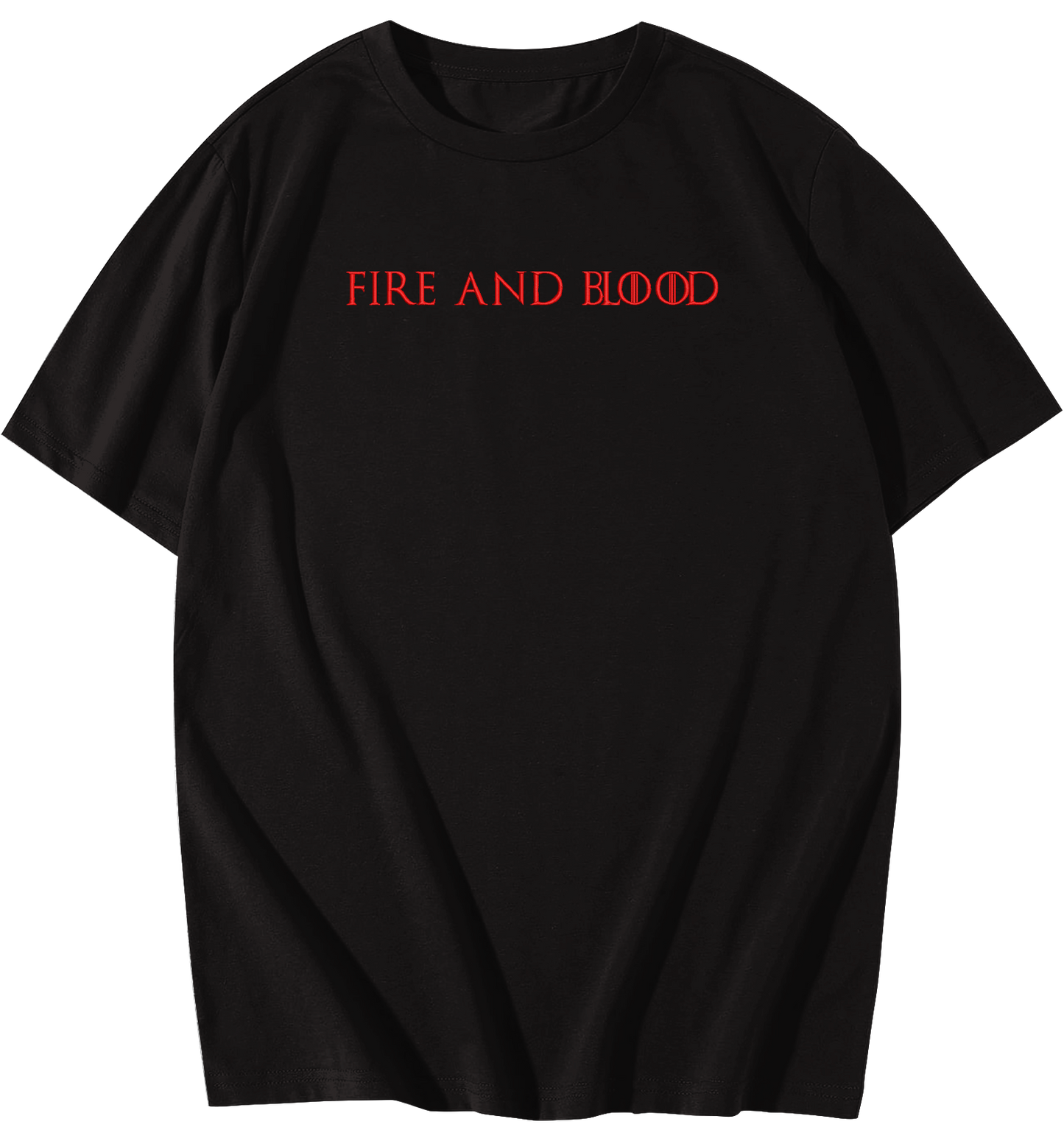 Fire And Blood Embroidered Oversize T-Shirt