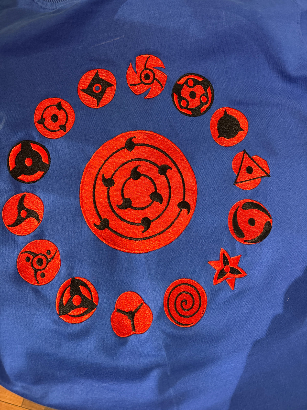 The Uchiha embroidery close-up