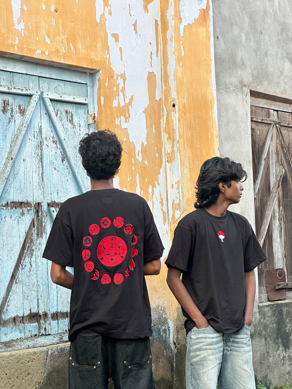 The Uchiha tee, worn