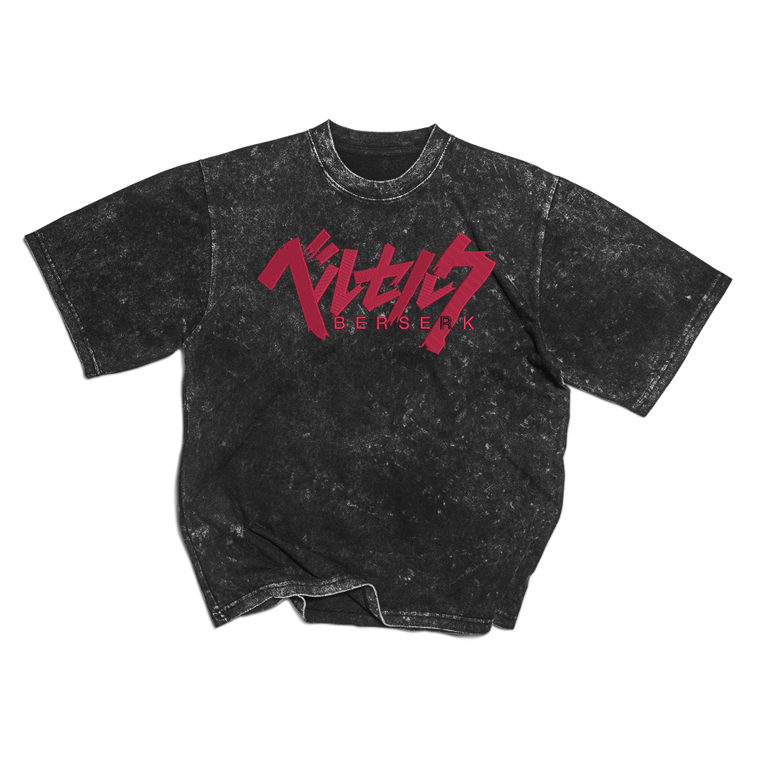 Guts Berserk Washed Embroidered Oversize T-Shirt