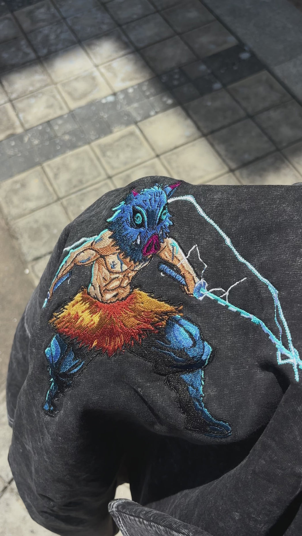 Inosuke embroidery close-up